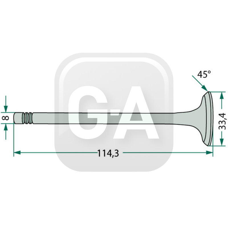Soupape D'échappement-renault, AD 3.152-Super 7D référence fournisseur 14418016